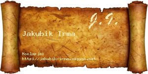 Jakubik Irma névjegykártya